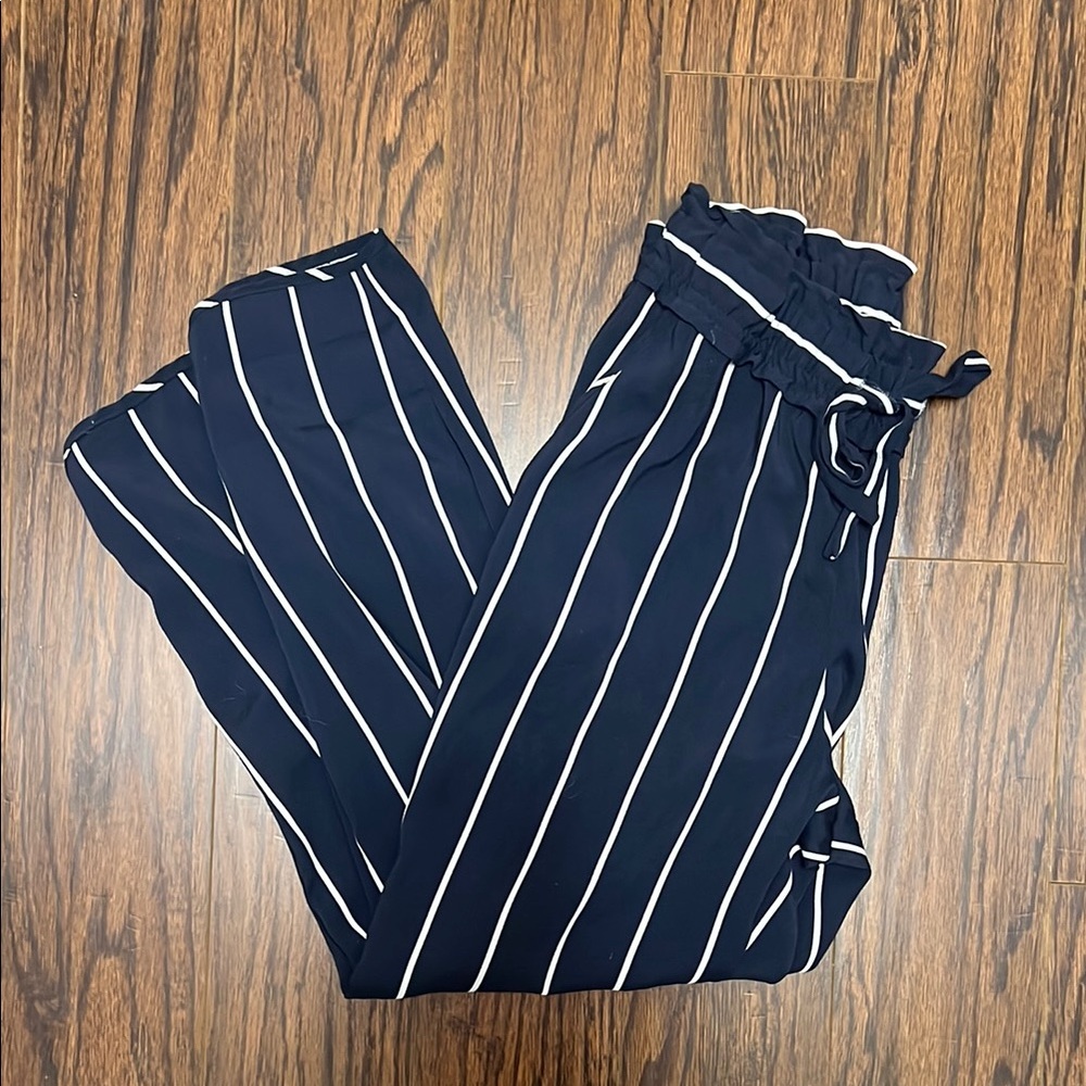 #039 Zara Striped Navy Pants